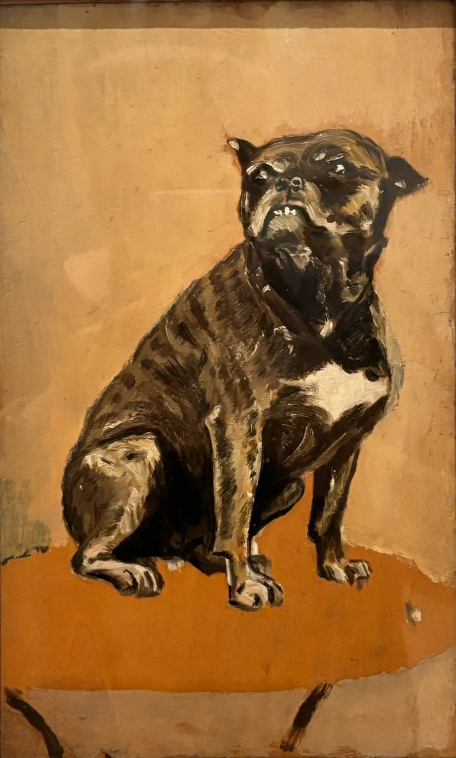 Aanraken, zittend aan een tafel - Henri de Toulouse-Lautrec