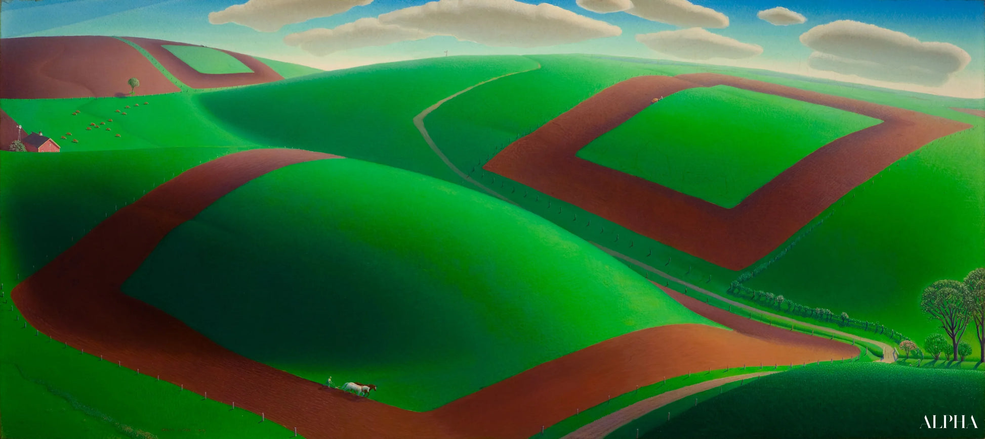 Lente opname - Grant Wood - Reproducties van schilderijen en hoogwaardige schilderijen