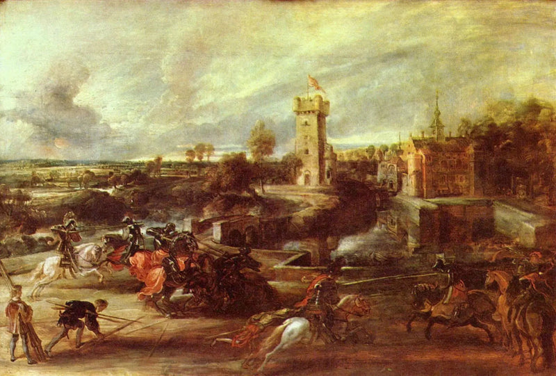 Toernooi bij de grachten van het kasteel van Steen - Peter Paul Rubens
