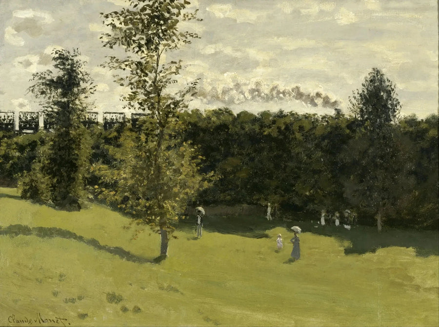 Trein op het platteland van W153 - Claude Monet