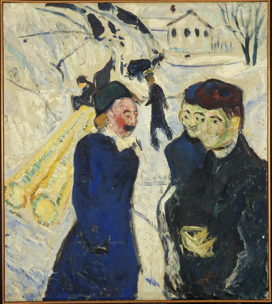 Vervoer van passagiers en hout in een straat van Kragerø - Edvard Munch