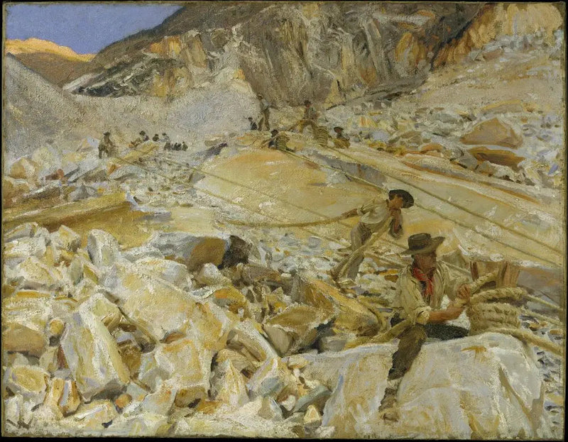 Transport van marmer van de steengroeven in Carrara - John Singer Sargent