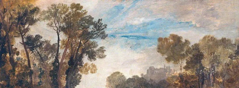 Boomtoppen en Lucht, Kasteel van Guildford(?), Avond - J. M. W. Turner