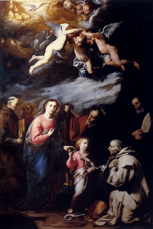 Trinitas terrestris met heiligen en de Eeuwige Vader - Jusepe de Ribera