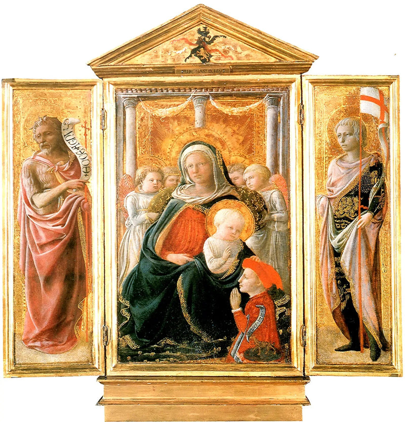 Triptychon van de Madonna van Nederigheid met Heiligen - Fra Filippo Lippi