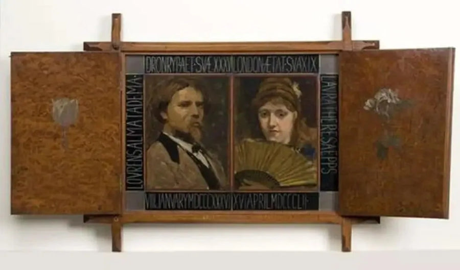 Triptychon met portret van schilder Lawrence Alma Tadema en zijn tweede echtgenote - Lawrence Alma-Tadema