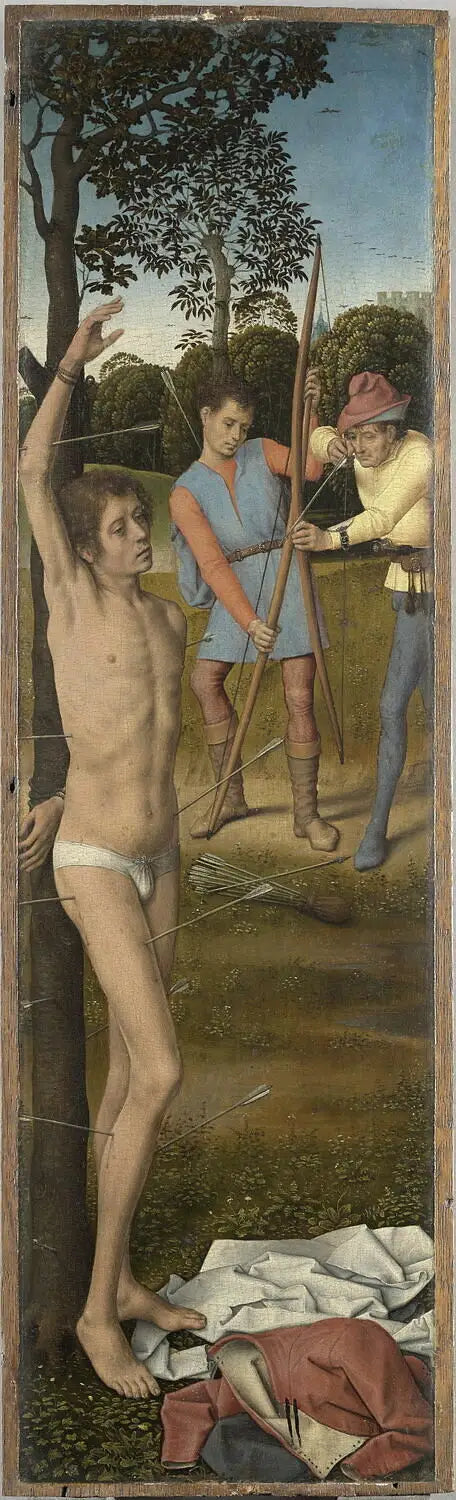 Triptychon van de Opstanding: De martelaarschap van Sint Sebastiaan - Hans Memling