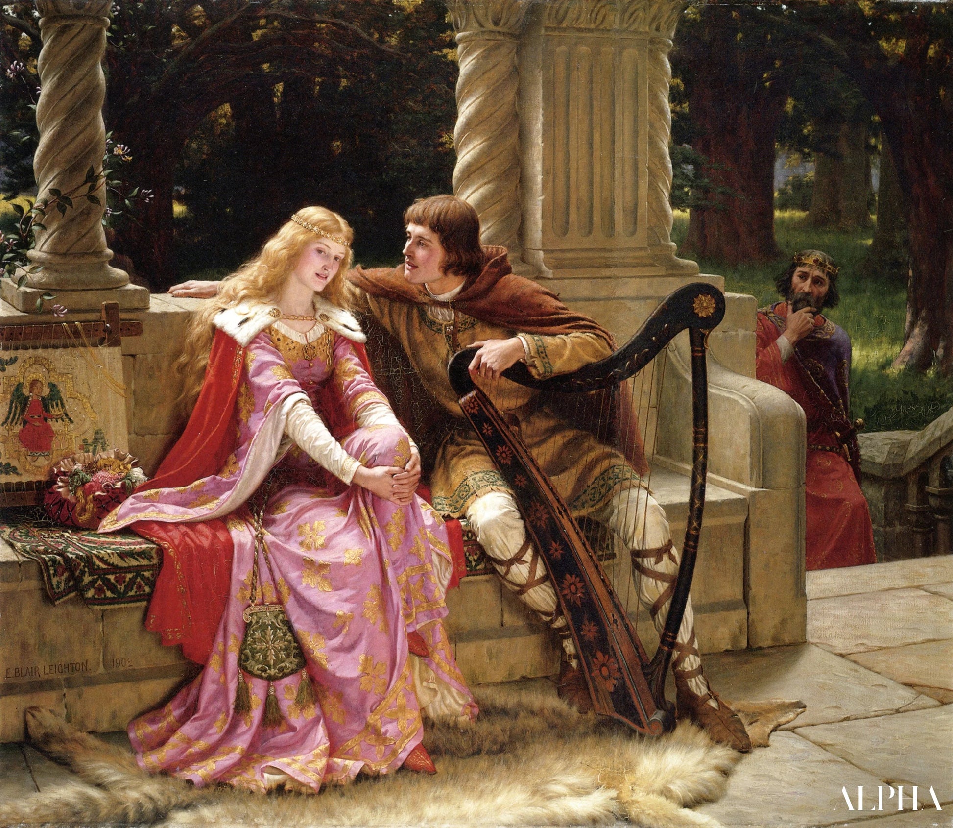 Tristan en Isolde - Edmund Leighton - Reproducties van hoogwaardige schilderijen en schilderijen