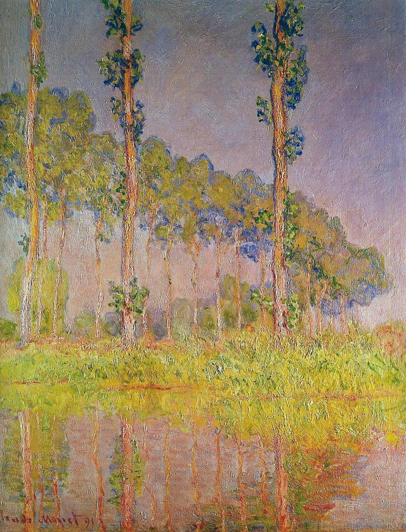 De drie bomen, lente W1304 - Claude Monet