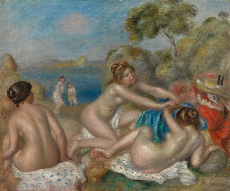 Drie Badende Vrouwen met Krab - Pierre-Auguste Renoir