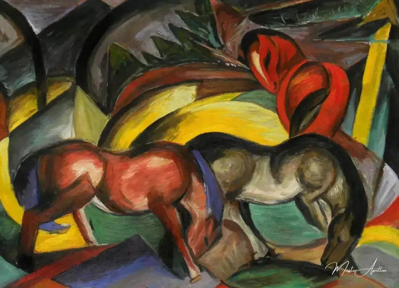 Drie paarden I - Franz Marc