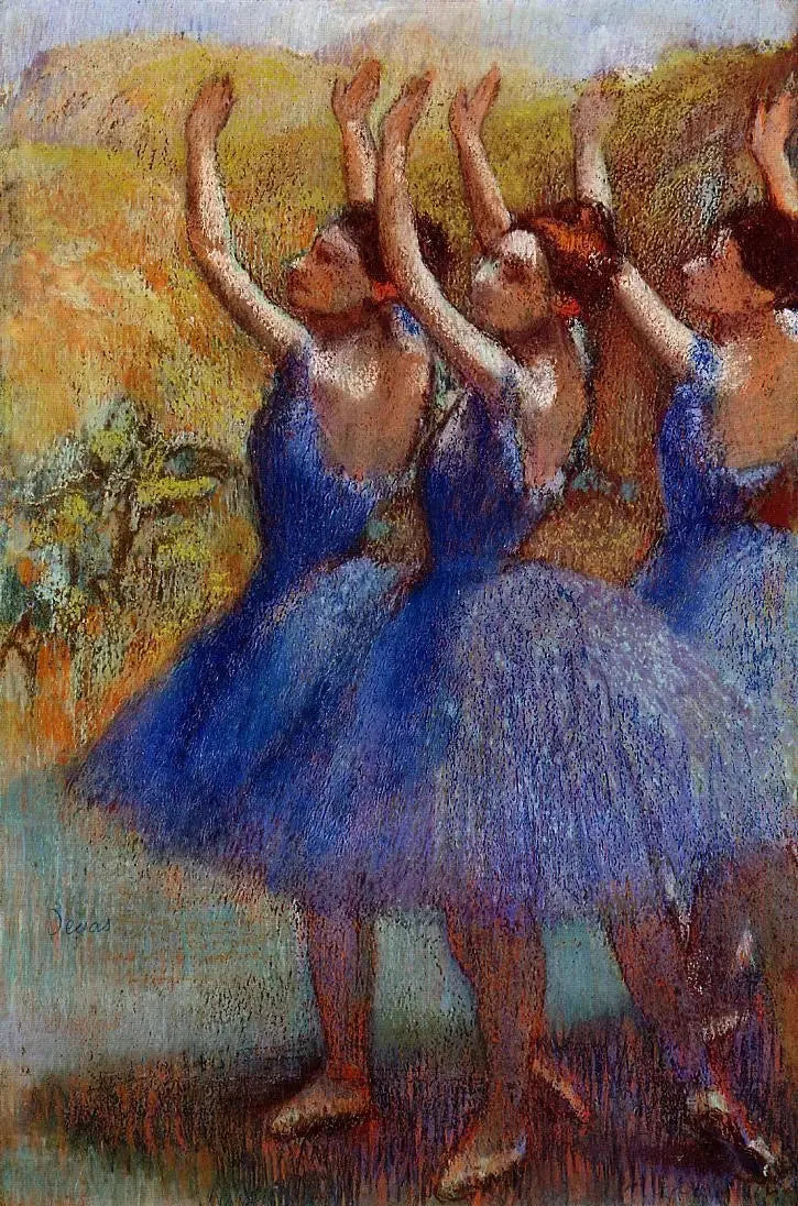 Drie danseressen in paarse tutu's - Edgar Degas