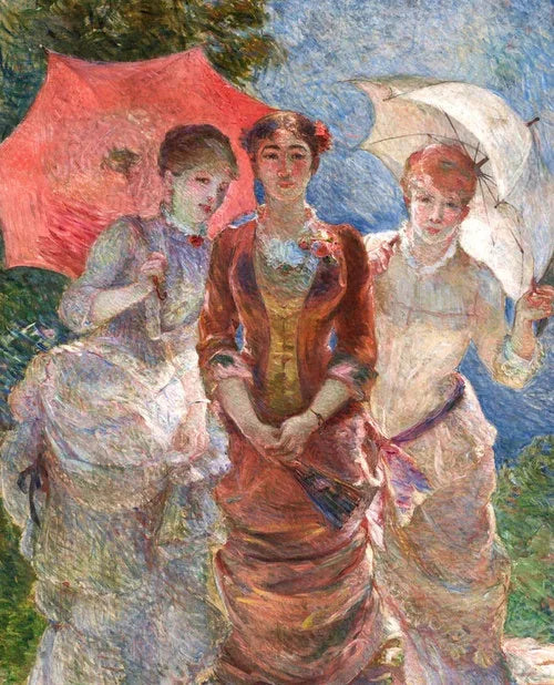 Drie vrouwen met parasols - Marie Bracquemond