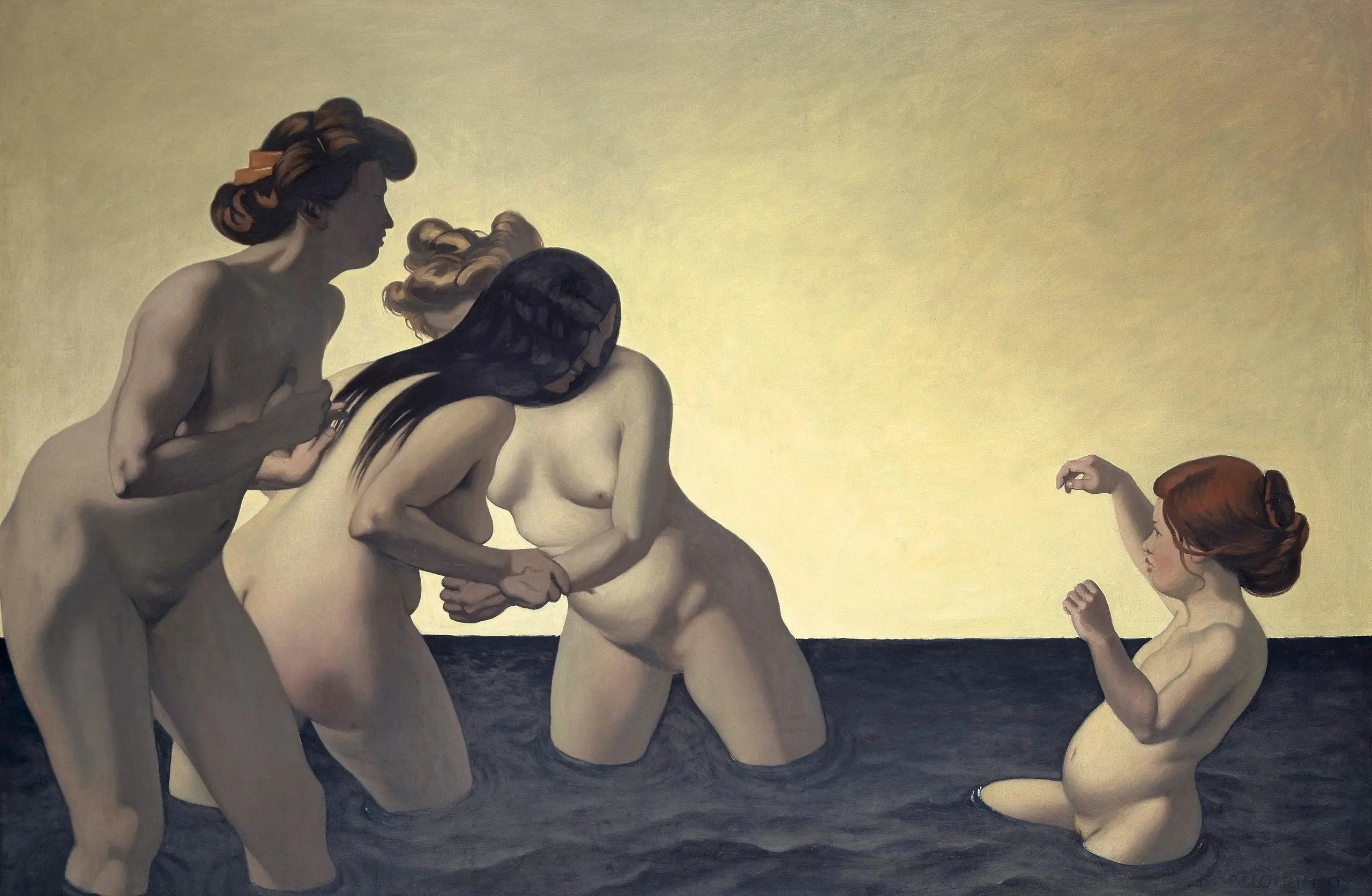 Trois femmes et une petite fille jouant dans l’eau - Félix Vallotton - Alpha Reproduction