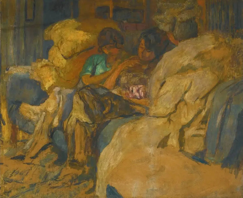Drie vrouwen op een bankje in het Clos Cézanne - Édouard Vuillard