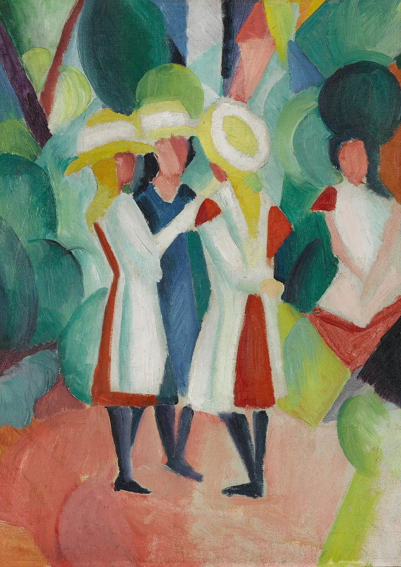 Drie meisjes met gele strohoeden - August Macke