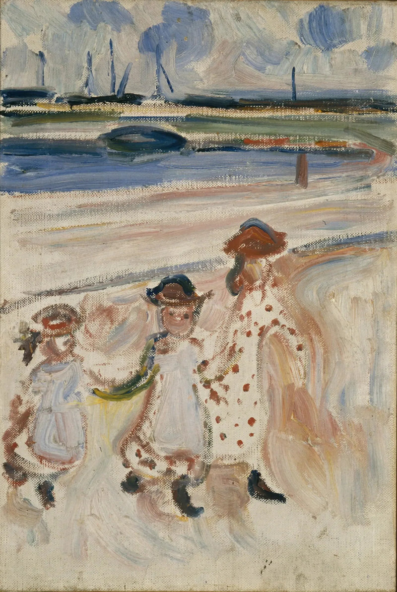 Drie Kleine Meisjes op het Strand - Edvard Munch
