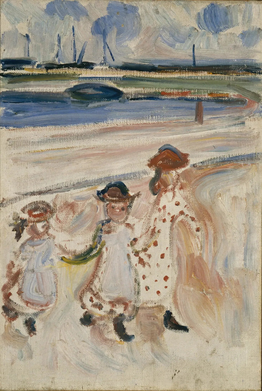 Drie Kleine Meisjes op het Strand - Edvard Munch