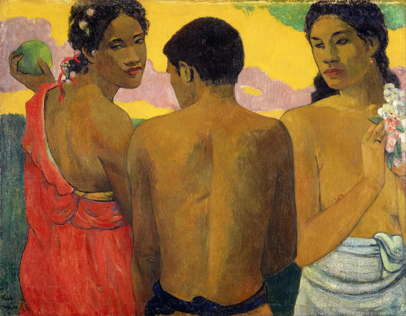 Drie Tahitianen, of Gesprek - Paul Gauguin