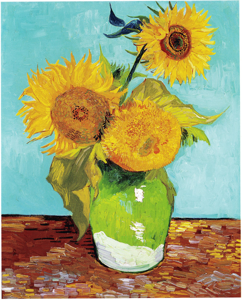 Drie zonnebloemen in een vaas - Vincent van Gogh