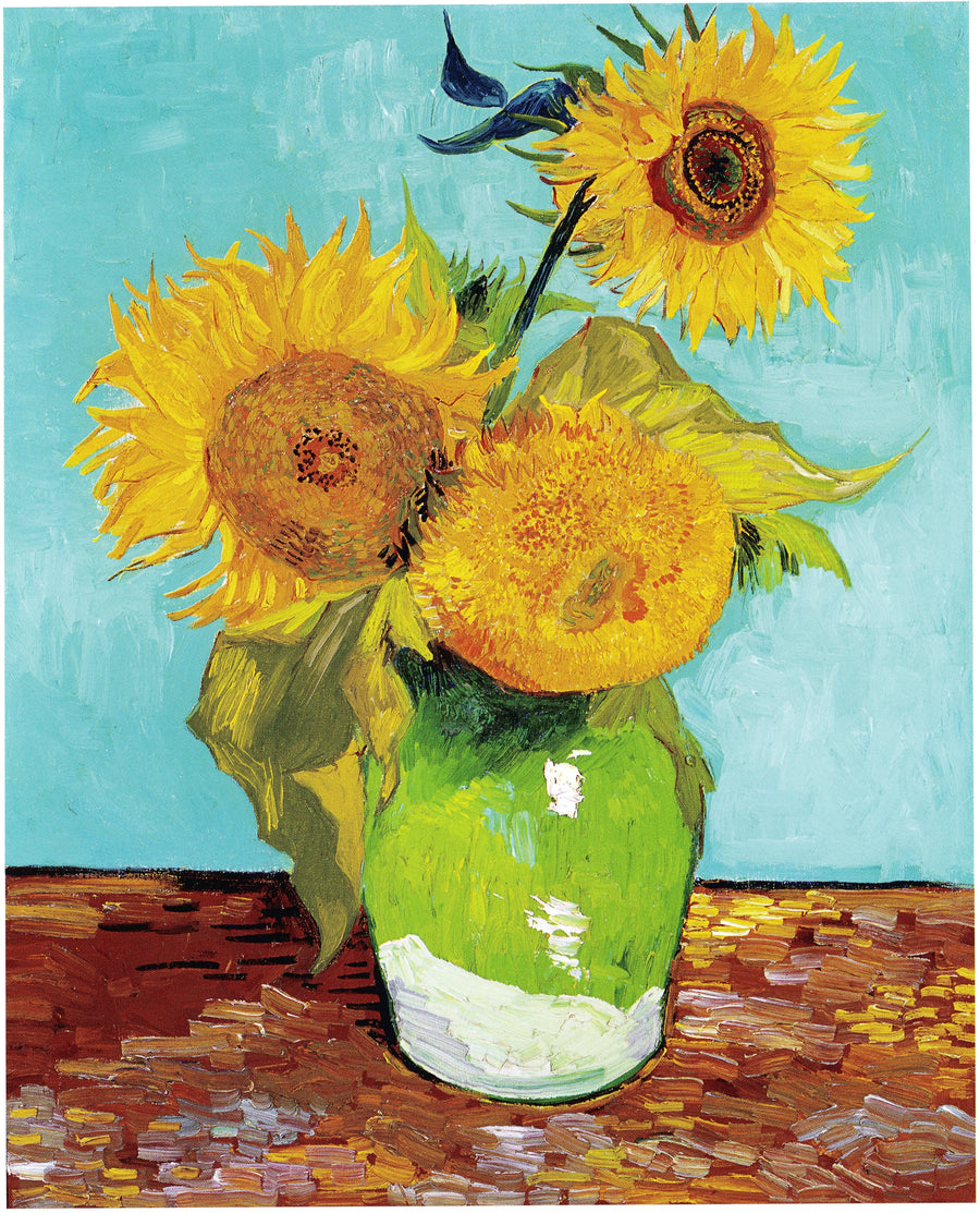 Drie zonnebloemen in een vaas - Vincent van Gogh