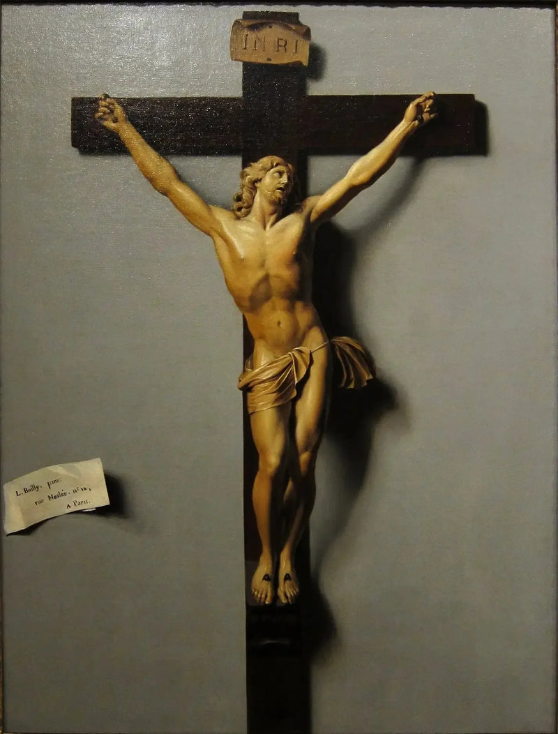 Trompe l'œil met een ivoor en houten kruisbeeld - Louis-Léopold Boilly

Source:
Trompe l'œil au crucifix en ivoire et en bois - Louis-Léopold Boilly