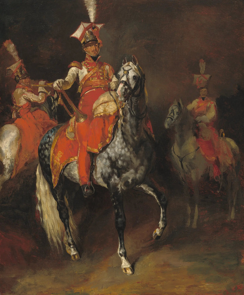 Ruiters met trompetten van de keizerlijke garde van Napoleon - Théodore Géricault
