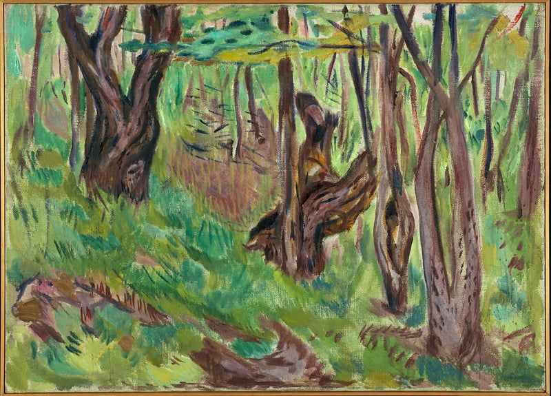 Ruwe boomstammen in de zomer - Edvard Munch