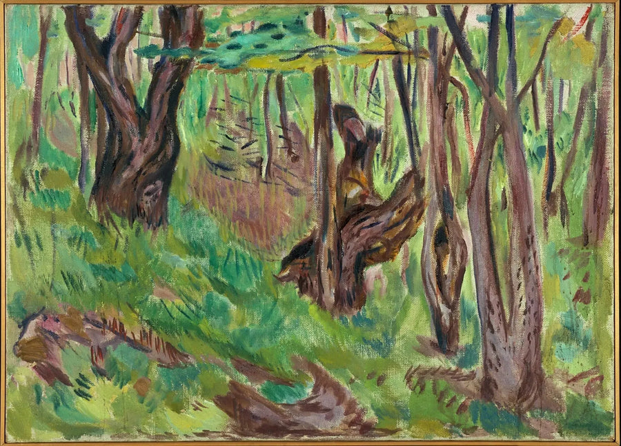 Ruwe boomstammen in de zomer - Edvard Munch