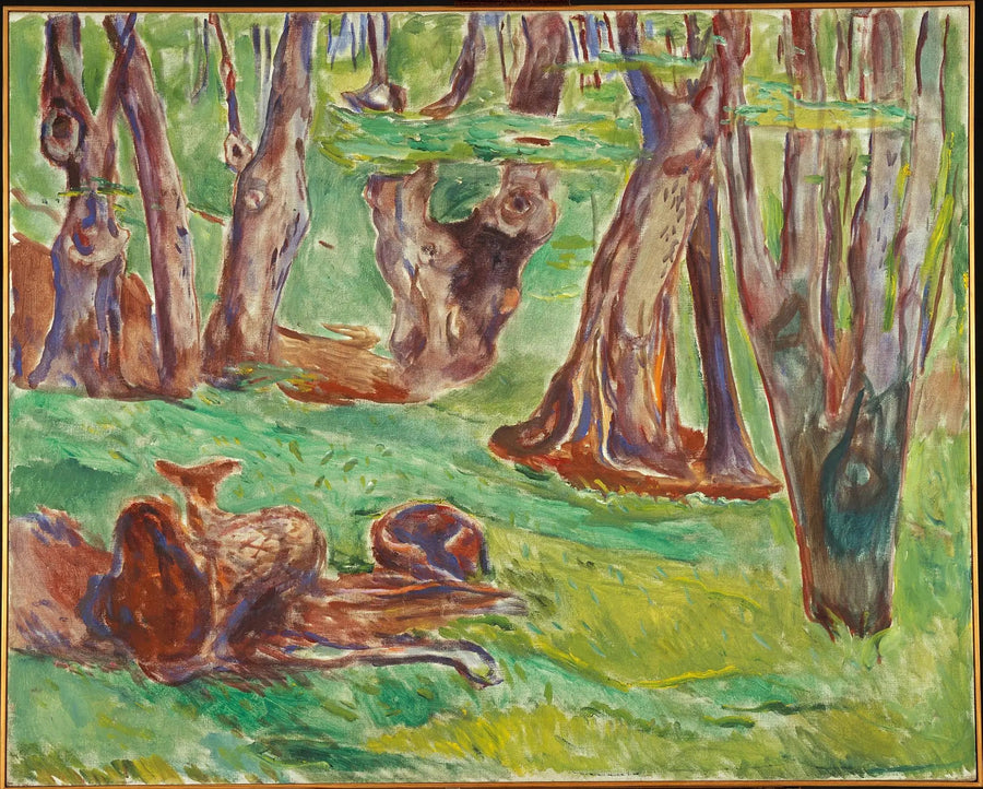 Ruwe boomstammen in de zomer - Edvard Munch