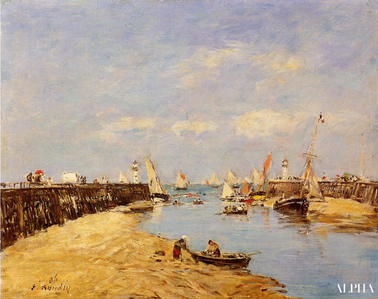 Trouville, la jetée et le bassin - Eugène Boudin - Reproductions de tableaux et peintures haut de gamme