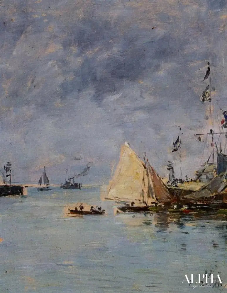 Trouville. La marée haute des Jettys - Eugène Boudin - Reproductions de tableaux et peintures haut de gamme