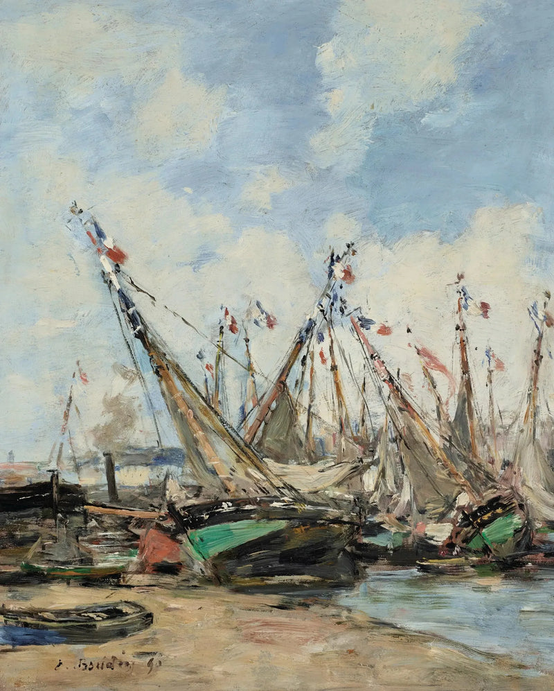 Trouville de haven zeilboten echo's - Eugène Boudin
