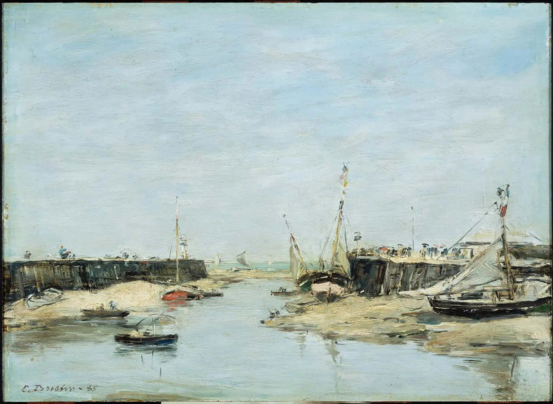 Trouville De Dijken bij Laag Water - Eugène Boudin