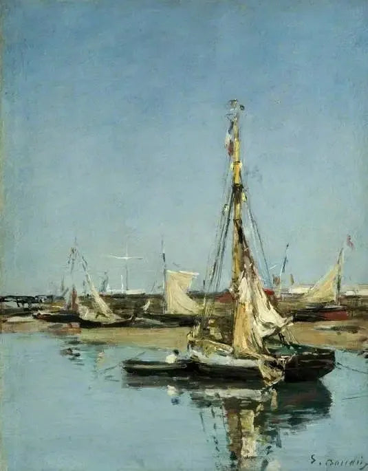 Trouville, de pier bij laag water - Eugène Boudin
