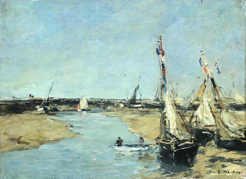 Trouville, De steigers, laag water - Eugène Boudin