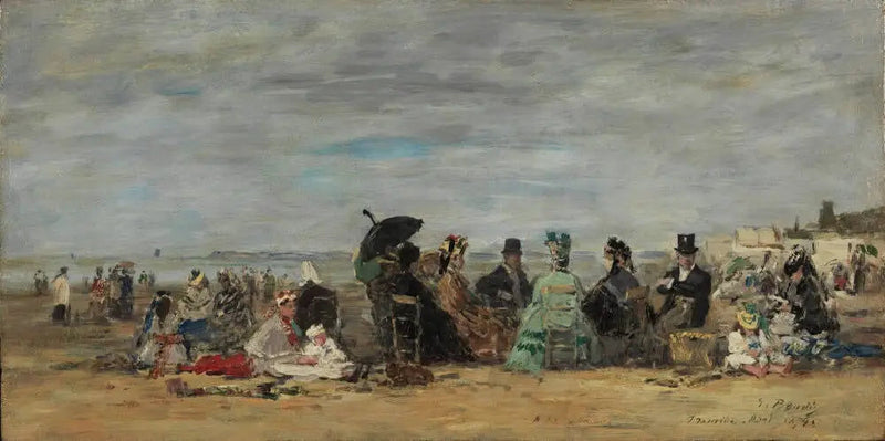 Trouville, strandscène - Eugène Boudin
