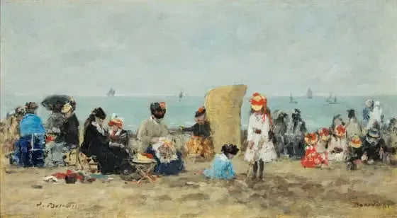 Trouville, strandscène - Eugène Boudin