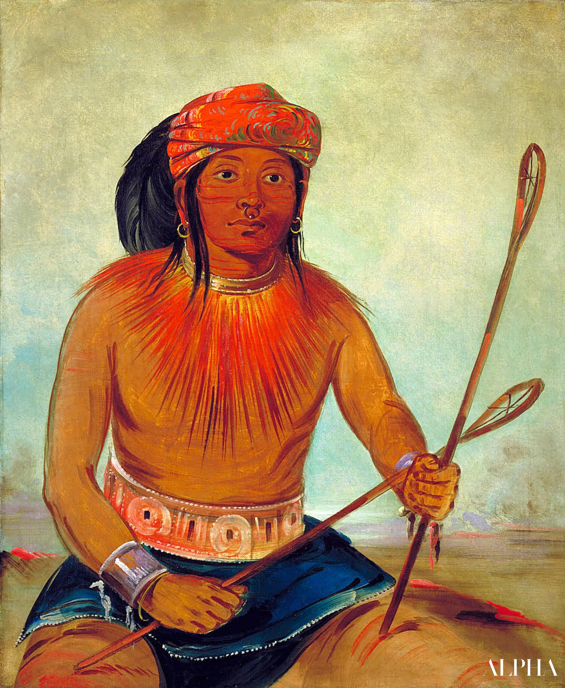 Tul-lock-chísh-ko, Drinkt het Sap van de Steen (Choctaw) - George Catlin - Reproducties van hoogwaardige schilderijen en doeken
