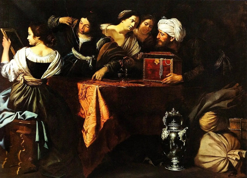 Ulysse bedankt Achilles onder de meisjes van Lycomède - Artemisia Gentileschi