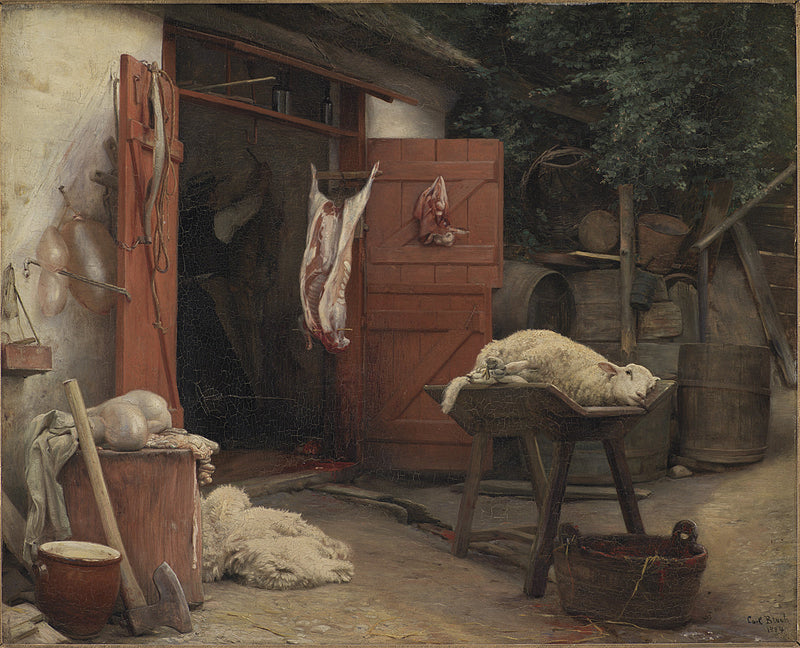 Een slachthuis in Hellebæk - Carl Heinrich Bloch