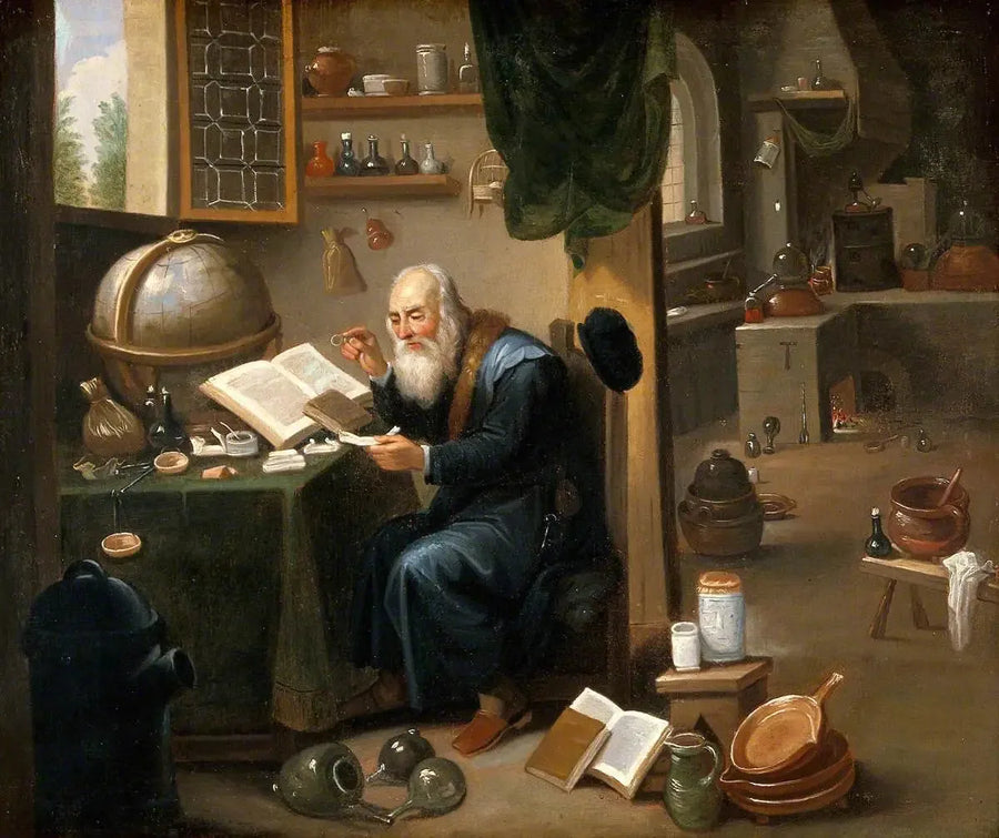 Een alchemist in zijn laboratorium. - David Teniers de Jonge

Source:
Un alchimiste dans son laboratoire. - David Teniers le Jeune