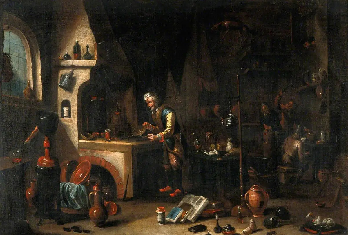 Un alchimiste dans son laboratoire - David Teniers le Jeune - Alpha Reproduction