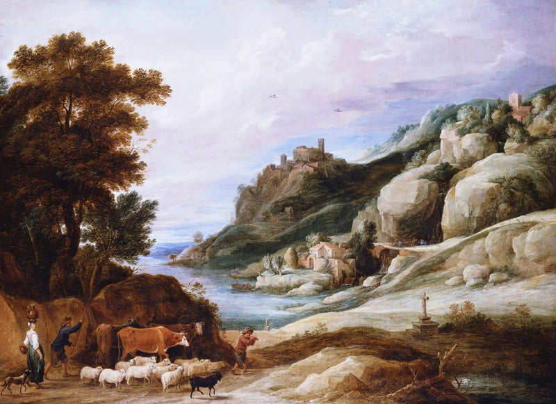 Een herder met zijn kudde in een bergachtig landschap - David Teniers de Jonge

Source:
Un berger avec son troupeau dans un paysage montagneux - David Teniers le Jeune