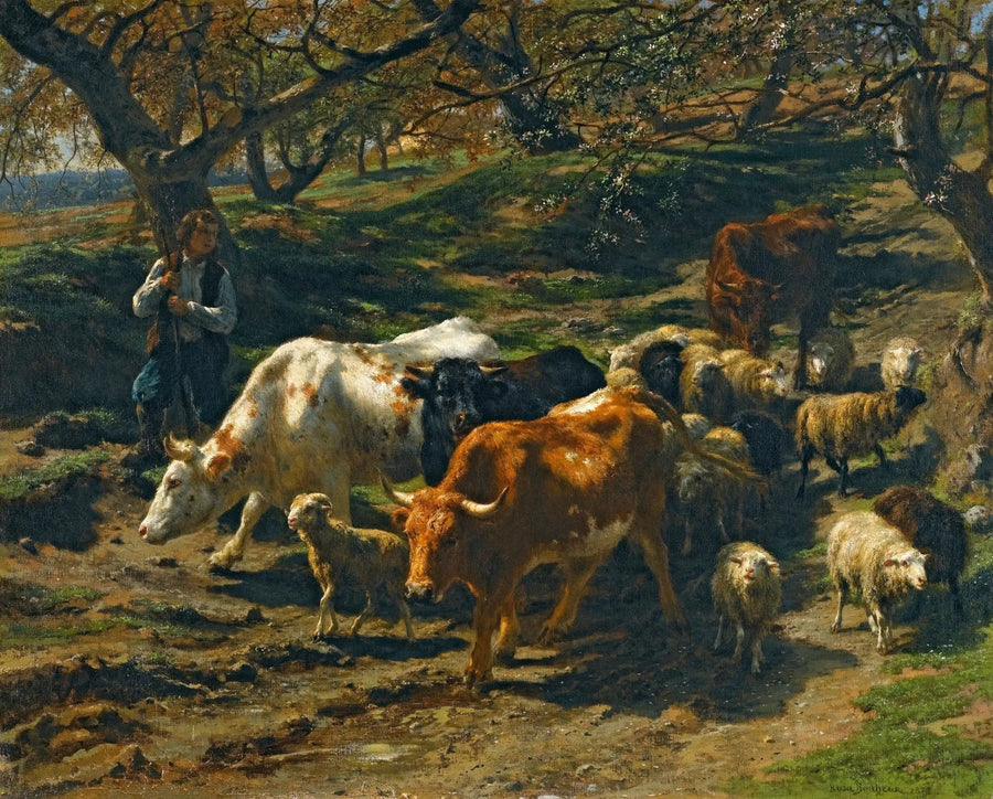 Een herder met zijn kudde - Rosa Bonheur