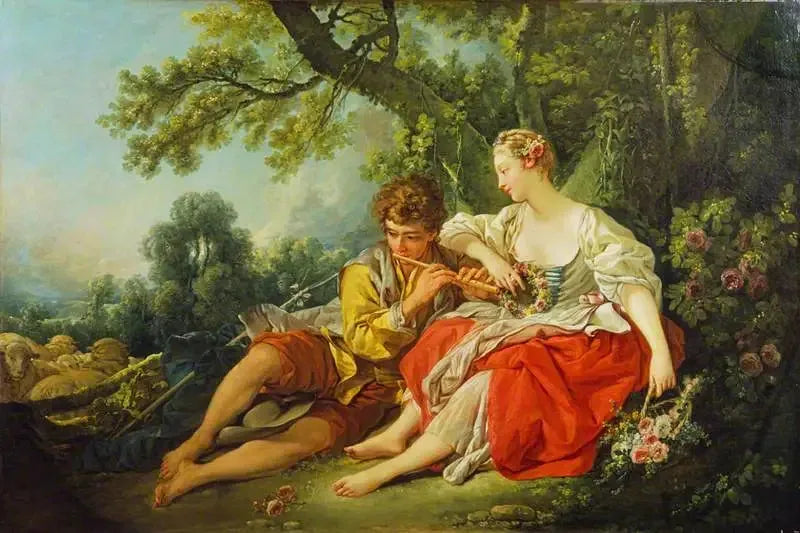 Een herder zingt voor een herderin - François Boucher