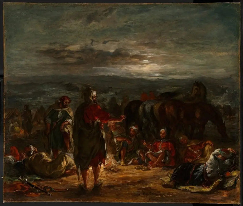 Een Arabisch kamp 's nachts - Eugène Delacroix