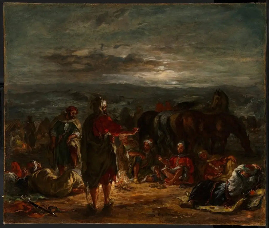 Een Arabisch kamp 's nachts - Eugène Delacroix