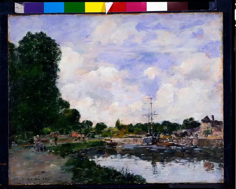 Een kanaal in Abbeville - Eugène Boudin