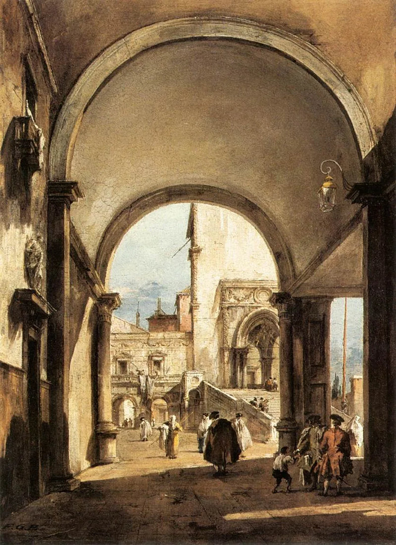 Een architectonisch grillwerk - Francesco Guardi